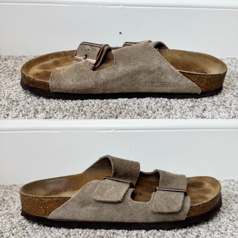 Birkenstock Arizona Suede Sandals Taupe Women's Size 7 Boho Granola Gorpcore - Picture 4 of 8